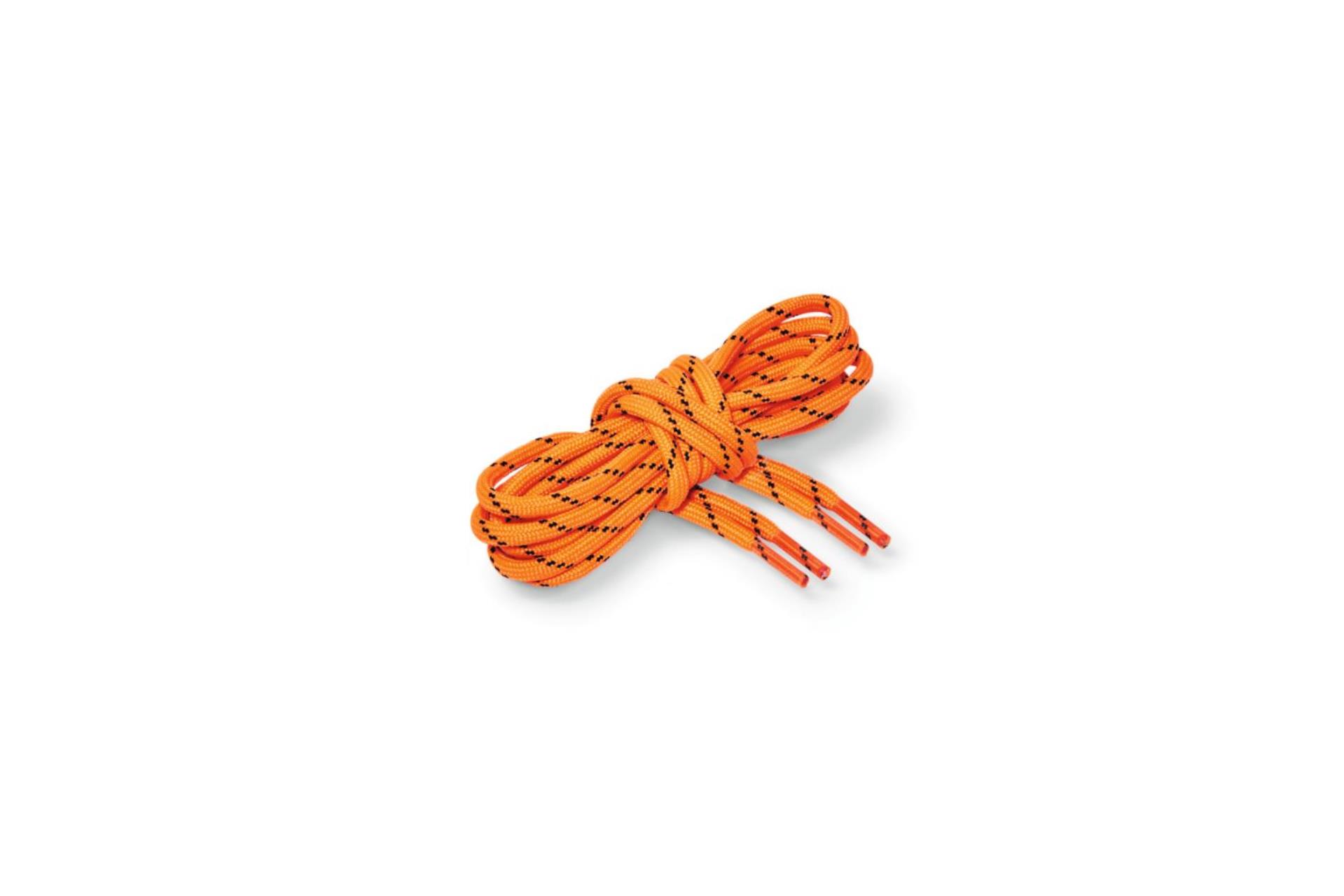 Schnürsenkel (rund) 230 cm, orange-schwarz, für Motorsägenstiefel